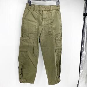 Banana Republic Cargo Ankle Pants green Neutral Minimalist Pockets barrel chic 2